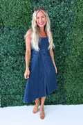 Sleeveless Belt Waist Midi Abito