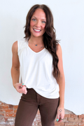Square Neck Crochet Detail Tank