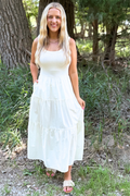 Collared Sleeveless Maxi Abito
