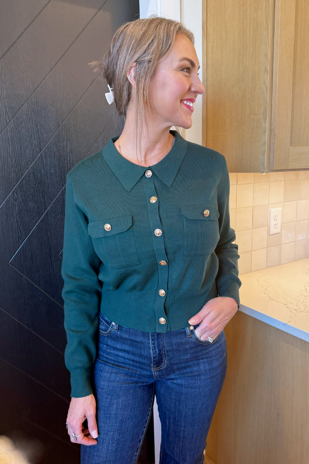 Crewneck Flare Cardigan